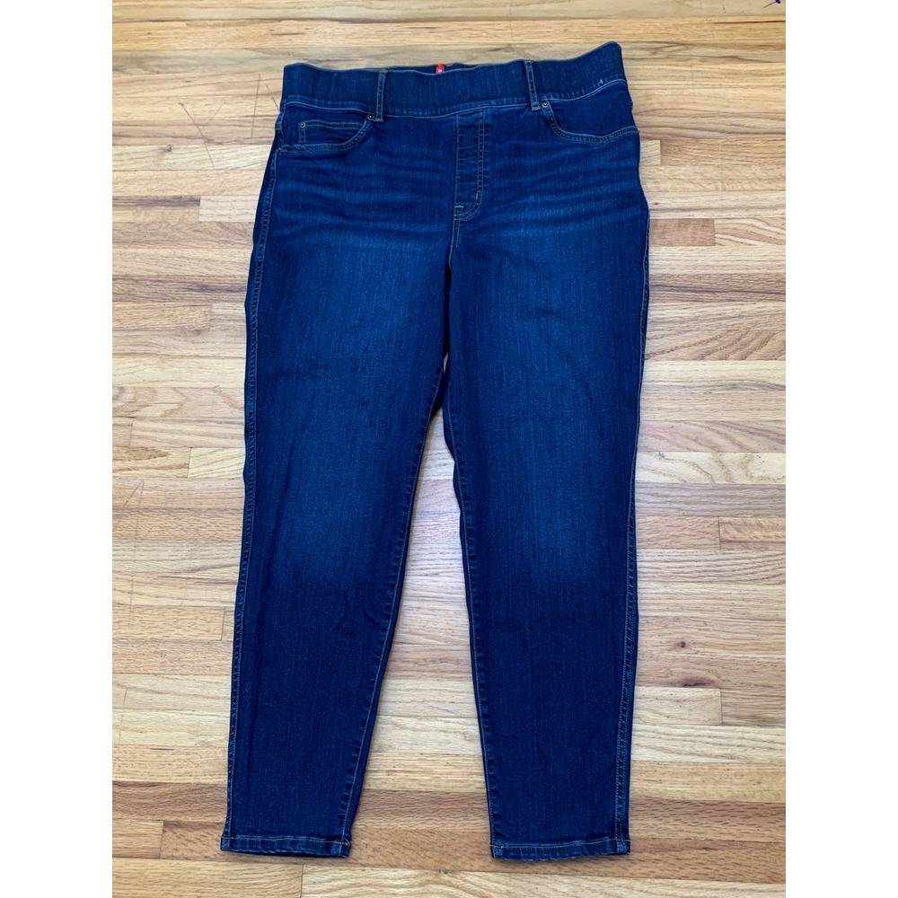 Spanx Ankle Skinny Jeans Dark Wash Indigo Pull On Denim Leggings Plus 1X/1XT